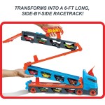 Mattel Hot Wheels Speedway Hauler Carrier With 3 Toy Cars GVG37 