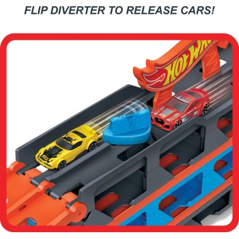 Mattel Hot Wheels Speedway Hauler Carrier With 3 Toy Cars GVG37 