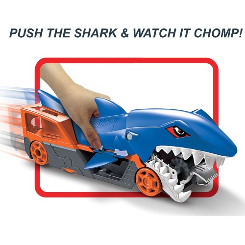 Mattel Hot Wheels Shark Chomp Transporter Playset & Diecast Car GVG36 