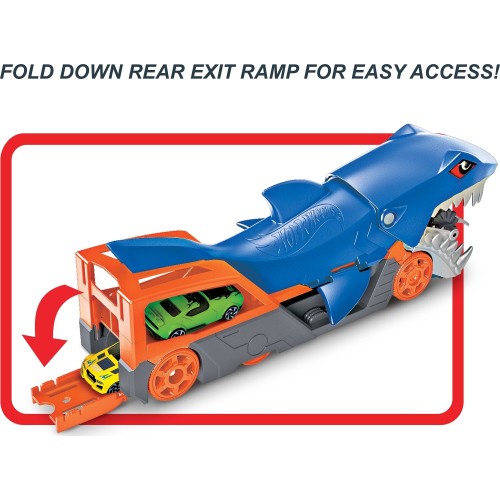 Mattel Hot Wheels Shark Chomp Transporter Playset & Diecast Car GVG36 