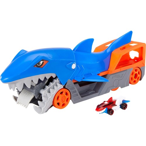 Mattel Hot Wheels Shark Chomp Transporter Playset & Diecast Car GVG36 