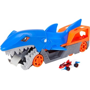 Mattel Hot Wheels Shark Chomp Transporter Playset & Diecast Car GVG36 