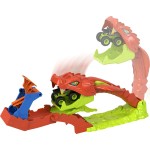Mattel Hot Wheels Monster Trucks Snake Slam Takedown Playset With 1:64 Scale Bone Shaker Toy Vehicle JJN44 