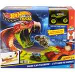 Mattel Hot Wheels Monster Trucks Snake Slam Takedown Playset With 1:64 Scale Bone Shaker Toy Vehicle JJN44 