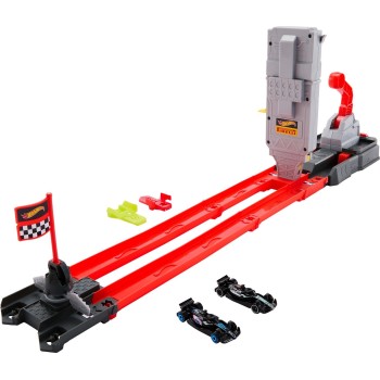 Mattel Hot Wheels Racing Formula 1 Grid Start Track Set & 2 Die-cast F1 Cars in 1:64 Scale JKM88 