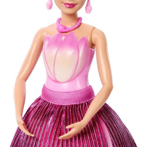 Mattel Barbie Petal Pop Scented Fashion Doll With Pink Tulip Dress, Reveal Accessories Like Bunny & More JMF57 