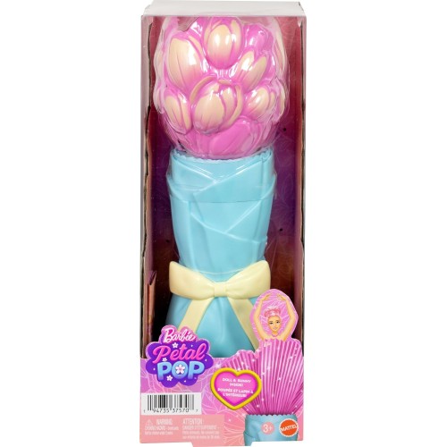 Mattel Barbie Petal Pop Scented Fashion Doll With Pink Tulip Dress, Reveal Accessories Like Bunny & More JMF57 