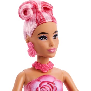 Mattel Barbie Petal Pop Scented Fashion Doll With Rose Dress, Reveal Accessories Like Bunny & More JMF59 