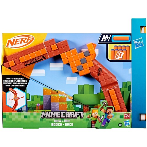 Hasbro Λαμπάδα Nerf Minecraft Bow Dart Blaster, 8 NERF N1 Βελάκια G1120 