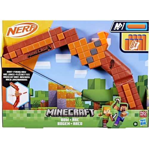 Hasbro Λαμπάδα Nerf Minecraft Bow Dart Blaster, 8 NERF N1 Βελάκια G1120 