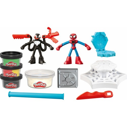 Hasbro Λαμπάδα Play-doh Marvel Spider-man Launch & Slice Battle Playset With 2 Action Figures, Ages 4+ F9827 