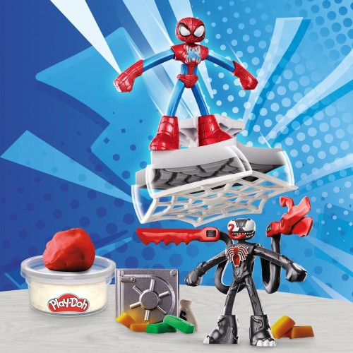 Hasbro Play-doh Marvel Spider-man Launch & Slice Battle Playset With 2 Action Figures, Ages 4+ F9827 