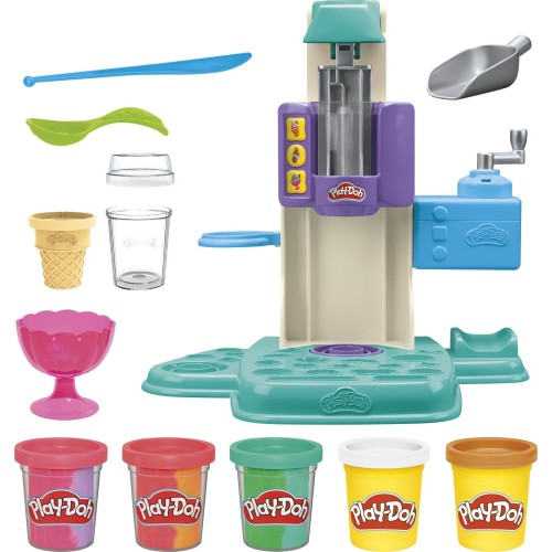 Hasbro Play-doh Rainbow Swirl Ice Cream Playset, Arts and Crafts Toys for Ages 3+ G0028 