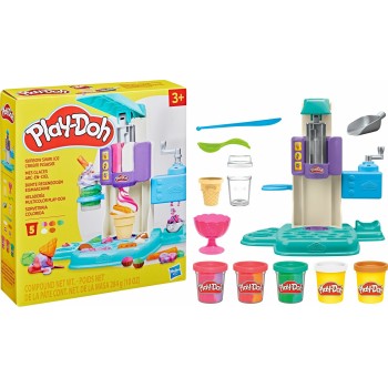 Hasbro Λαμπάδα Play-doh Rainbow Swirl Ice Cream Playset, Arts and Crafts Toys for Ages 3+ G0028 