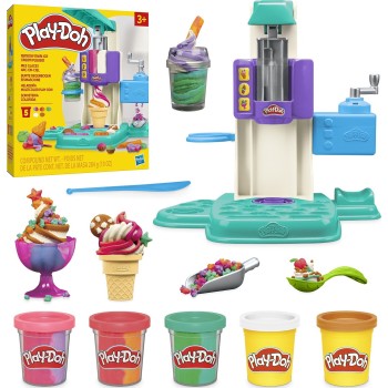 Hasbro Play-doh Rainbow Swirl Ice Cream Playset, Arts and Crafts Toys for Ages 3+ G0028 