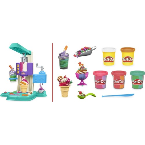 Hasbro Play-doh Rainbow Swirl Ice Cream Playset, Arts and Crafts Toys for Ages 3+ G0028 