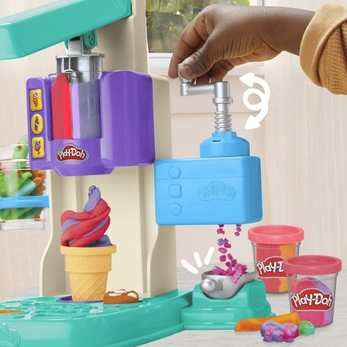 Hasbro Play-doh Rainbow Swirl Ice Cream Playset, Arts and Crafts Toys for Ages 3+ G0028 