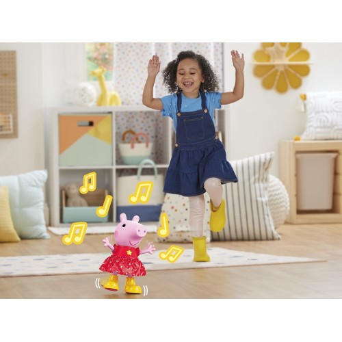 Hasbro Peppa Pig Peppa’s Muddy Puddles Party Musical Dancing Doll, Interactive Electronic Preschool Toys for 3 Year Old Girls an