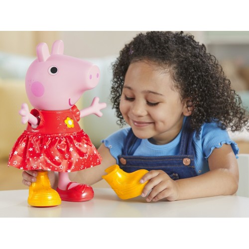 Hasbro Peppa Pig Peppa’s Muddy Puddles Party Musical Dancing Doll, Interactive Electronic Preschool Toys for 3 Year Old Girls an