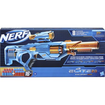 Hasbro Λαμπάδα Nerf Elite 2.0 Eaglepoint Rd-8 Blaster -- 8-dart Drum, Detachable Scope and Barrel, 16 Nerf Darts, Bolt Action F0