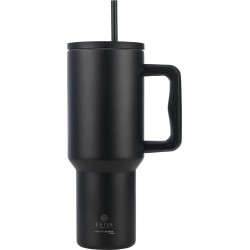Estia Thermos Straw Tumbler XL Save the Aegean 1200ml Midnight Black 01-32180 5207158032180