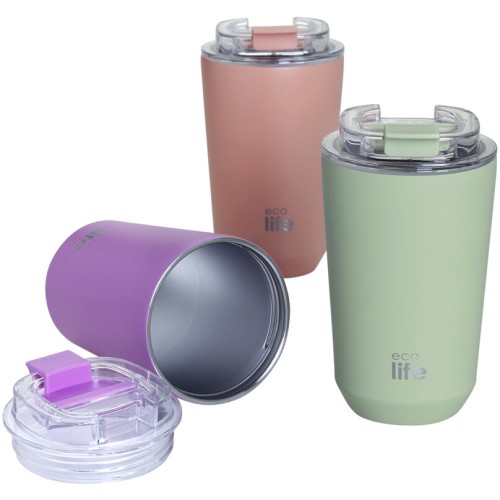 eco life Ecolife θερμός ποτήρι ανοξείδωτο pure pink 360ml 33-BO-4123 5208009003489