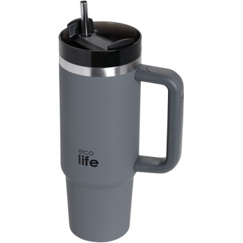 eco life Ecolife θερμός ποτήρι ανοξείδωτο junior grey με καλαμάκι 900ml 33-BO-5011 5208009003014