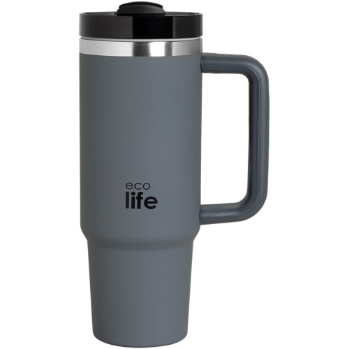 eco life Ecolife θερμός ποτήρι ανοξείδωτο junior grey με καλαμάκι 900ml 33-BO-5011 5208009003014