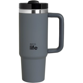 eco life Ecolife θερμός ποτήρι ανοξείδωτο junior grey με καλαμάκι 900ml 33-BO-5011 5208009003014
