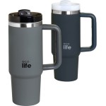 eco life Ecolife θερμός ποτήρι ανοξείδωτο junior grey με καλαμάκι 900ml 33-BO-5011 5208009003014