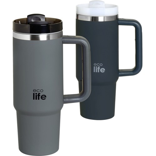 eco life Ecolife θερμός ποτήρι ανοξείδωτο junior grey με καλαμάκι 900ml 33-BO-5011 5208009003014