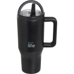 eco life Ecolife θερμός ποτήρι ανοξείδωτο 2 handles rich black με καλαμάκι 900ml 33-BO-7072 5208009003816