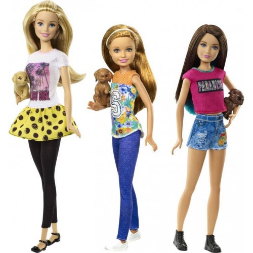 Mattel H Barbie Και Οι Αδερφούλες Της Με Τα Κουταβάκια Τους - 3 Σχέδια DMB29 / ASST 887961273052