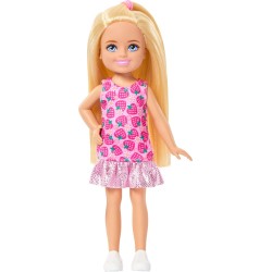 Mattel Barbie Club Chelsea Small Doll, 6-inch With Blonde Hair in Strawberry-print Dress & Shoes DWJ33 / JJB33 194735338931