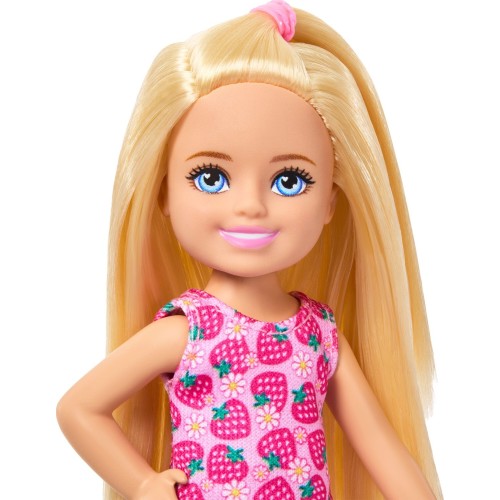 Mattel Barbie Club Chelsea Small Doll, 6-inch With Blonde Hair in Strawberry-print Dress & Shoes DWJ33 / JJB33 194735338931