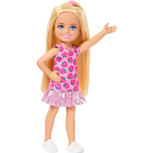 Mattel Barbie Club Chelsea Small Doll, 6-inch With Blonde Hair in Strawberry-print Dress & Shoes DWJ33 / JJB33 194735338931
