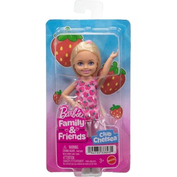 Mattel Barbie Club Chelsea Small Doll, 6-inch With Blonde Hair in Strawberry-print Dress & Shoes DWJ33 / JJB33 194735338931