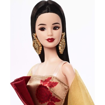 Mattel Barbie Signature Lunar New Year Fashion Doll, Red Dress With Golden Peonies, Collectible Holiday Gift JJX83 194735343584