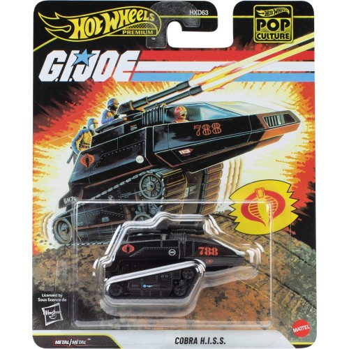 Mattel Hot Wheels Premium HW Cobra H.i.s.s. Tank Toy From G.i. Joe: A Real American Hero, 1:64 Scale HXD63 / JHW83 194735337194
