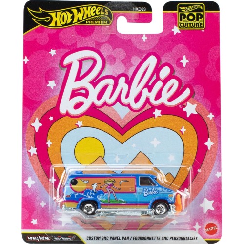 Mattel Hot Wheels Premium Custom Vintage Barbie GMC Panel Van, 1:64 Scale Die-cast Beach Bus HXD63 / JHW98 194735337255