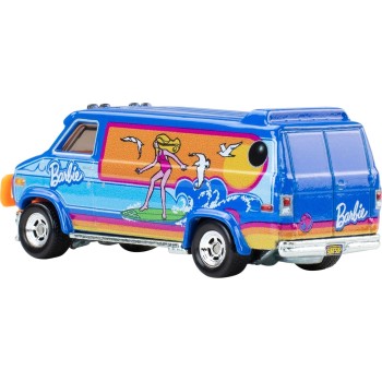 Mattel Hot Wheels Premium Custom Vintage Barbie GMC Panel Van, 1:64 Scale Die-cast Beach Bus HXD63 / JHW98 194735337255
