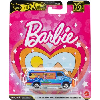 Mattel Hot Wheels Premium Custom Vintage Barbie GMC Panel Van, 1:64 Scale Die-cast Beach Bus HXD63 / JHW98 194735337255