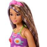 Mattel barbie fashionistas 244 With Floral Halter Dress, Purple-streaked Brown Hair FBR37 / JJN57 194735339990