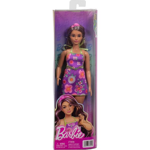 Mattel barbie fashionistas 244 With Floral Halter Dress, Purple-streaked Brown Hair FBR37 / JJN57 194735339990