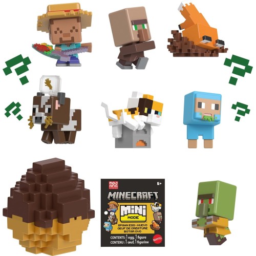 Mattel Minecraft Mini Mode Spawn Egg With Surprise Mini Figure, 1.5-inch Collectible Toy (characters May Vary)  194735342594