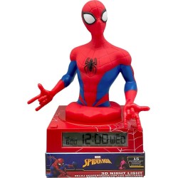 kids licensing Spiderman 3D Wekker Puts Nachtlampje en Geluiden SPD3621 8435507886512