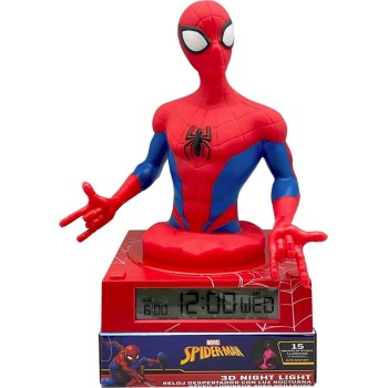 kids licensing Spiderman 3D Wekker Puts Nachtlampje en Geluiden SPD3621 8435507886512
