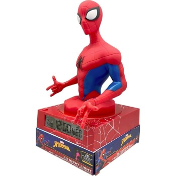 kids licensing Spiderman 3D Wekker Puts Nachtlampje en Geluiden SPD3621 8435507886512