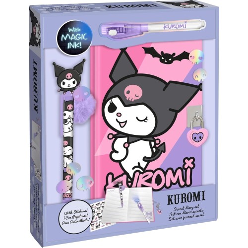 kids licensing kids  - diary with magic pen + pen with topper by kuromi for girls KU00023 8435507893688