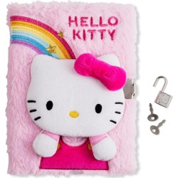 kids licensing hello kitty girls τρισδιάστατο μυστικό ημερολόγιο με κλειδαριά βελούδινη επένδυση a5 για το σχολείο HK50140 84355